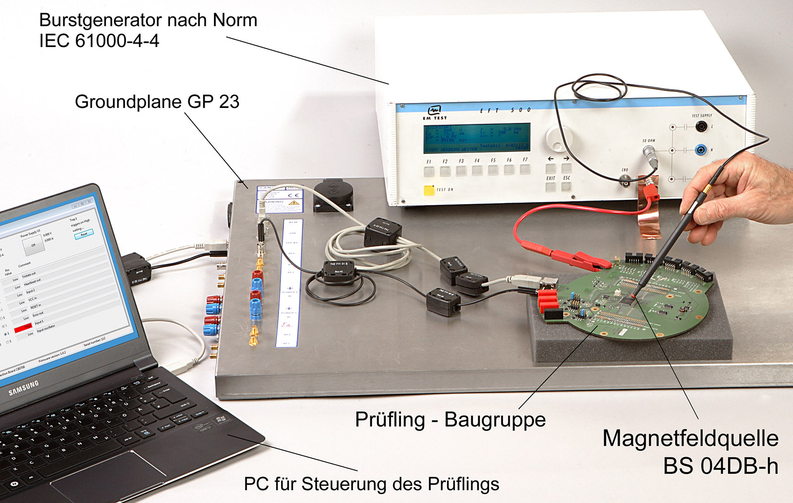 Anwendung mit der Magnetfeldquelle BS 04DB-h
